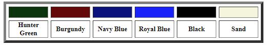 Deluxe Chair Color Chart