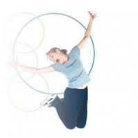 Young Girl jump up from a Needak Rebounder.